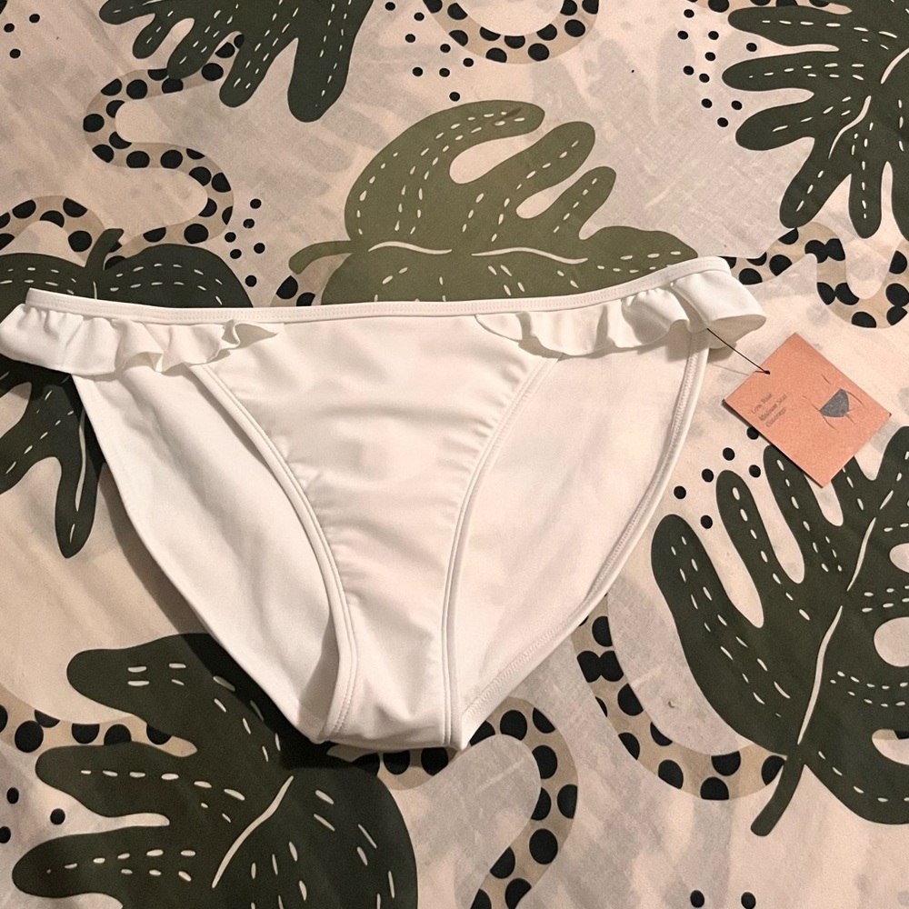 Shade & Shore White Ruffle Bikini Bottom